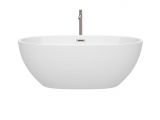 Freestanding Bathtub with Faucet Included 63" Juno Freestanding Bathtub In White with Floor Mounted