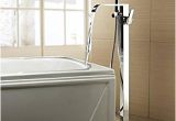 Freestanding Bathtub with Faucet Included Chrome Finished Freestanding Tub Filler Floor Standing