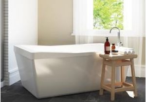 Freestanding Bathtubs 60 X 32 Shop Ove Decors Morgan White Acrylic Rectangular