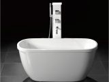 Freestanding Bathtubs Faucets 55" Small Acrylic Modern Free Standing Bathtub & Faucet