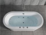 Freestanding Bathtubs with Air Jets Woodbridge 67" X 32" Whirlpool Water Jetted and Air Bubble