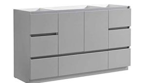 Freestanding Grey Bathroom Storage Fresca Lazzaro 60" Gray Free Standing Single Sink Modern