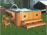 Freestanding Outdoor Bathtub Deluxe Design Outdoor Spa Hot Tub Home Use Wooden