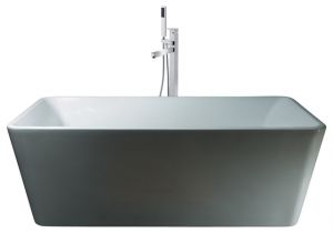 Freestanding Tub and Faucet Combo 67" Bathroom White Acrylic Freestanding Bathtub Brass