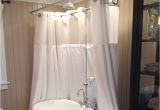 Freestanding Tub and Faucet Combo Clawfoot Tub Deckmount Shower Enclosure Bo W Gooseneck