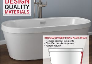 Freestanding Tub Faucet and Drain 60" X 32" Freestanding Tub with Integrated Waste and