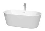 Freestanding Tub Faucet and Drain Carissa 67" Freestanding Bathtub In White with Floor