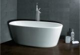 Freestanding Tub Faucet Modern 67" Contemporary White Acrylic Freestanding Oval soaking