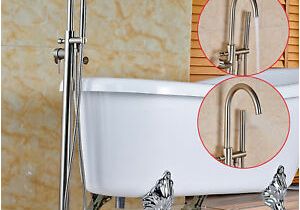 Freestanding Tub Faucet with Sprayer Brushed Nickel Free Standing Bathtub Faucet Tub Filler