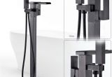 Freestanding Tub Faucets Black Aliexpress Buy Floor Mounted Waterfall Spout Tub