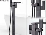 Freestanding Tub Faucets Black Aliexpress Buy Floor Mounted Waterfall Spout Tub