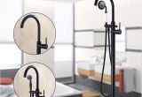 Freestanding Tub Faucets Black Modern Free Standing Bathtub Faucet Tub Filler Fashion