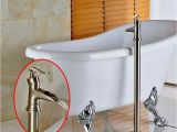 Freestanding Tubs with Faucets Included Modern Brushed Nickel Free Standing Bathroom Tub Faucet