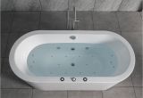 Freestanding Whirlpool Jetted Bathtub Woodbridge 67" X 32" Whirlpool Water Jetted and Air Bubble