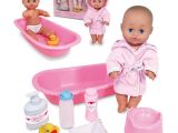 French Baby Bathtub Petitcollin Doll Baby with Bathing Set