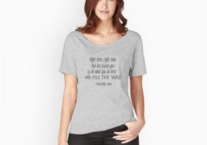 Friday Night Lights Apparel Friday Night Lights Right Here Right now Womens Relaxed Fit T