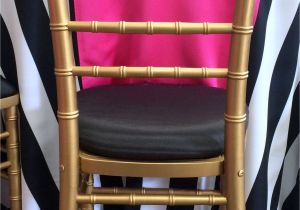 Fruitwood Chiavari Chairs Gold Chiavari Chair with Black Bengaline Cushion Tabletop