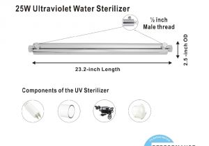 Furnace Uv Light 25w Ultraviolet Light Water Purifier whole House Uv Sterilizer 6 Gpm