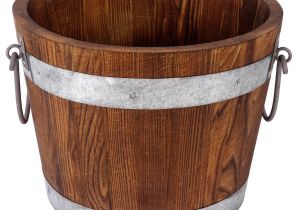 Galvanized Bathtub for Sale Buy the Large Wooden Bucket with Galvanized Belt by ashlanda at Michaels