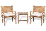 Gar Outdoor Chair Five Piece Garden Outdoor Bamboo Furniture Set Table and 2 Chairs 2