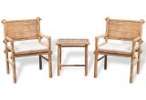 Gar Patio Chairs Five Piece Garden Outdoor Bamboo Furniture Set Table and 2 Chairs 2