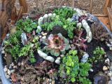 Garden Art Made From Old Dishes Inspiration and Upcycled Satellite Dish Rustic Bathroom