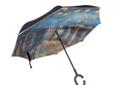 Garden Art Umbrellas Windproof Creative Painting Starry Night Reverse Umbrella Van Gogh