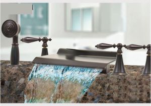 Garden Bathtub Faucet Shop Kokols Oil Rubbed Bronze Waterfall Bath Tub Shower