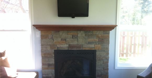 Gas Fireplace Inserts with Mantle Gas Fireplace Insert Custom Maple Mantel Fieldstone Fireplace Reface