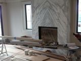Gas Fireplace with Marble Mantel Contemporary Slab Stone Fireplace Calacutta Carrara Marble Book