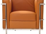 Genuine Leather Accent Chair Le Corbusier Lc2 Arm Chair In Genuine Tan Leather