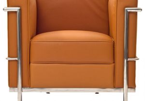 Genuine Leather Accent Chair Le Corbusier Lc2 Arm Chair In Genuine Tan Leather
