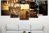 Giant Decorative Jacks Hd Printed 5 Pieces Wall Art Canvas Painting Jack Daniels Drink Wall