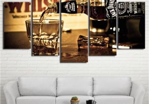 Giant Decorative Jacks Hd Printed 5 Pieces Wall Art Canvas Painting Jack Daniels Drink Wall