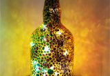Glass Bottle Decoration Ideas Hand Painted Recycled Glass Bottle with Lights This Bottle is