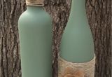 Glass Milk Bottle Decoration Ideas Sage Hand Painted Wine Bottles with Twine and Burlap Flowers Set Of