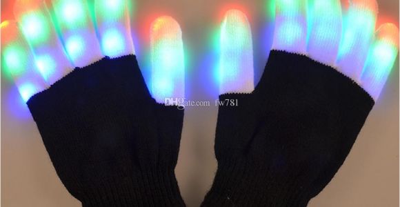 Gloves that Light Up 2018 Led Gloves Flashing Light Men Women Nylon Led Rave Light