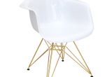 Gold and White Accent Chair Mid Century Modern Neo Flair Accent Chair In White and