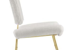 Gold and White Accent Chair Stratus Gold Sheepskin Accent Chair