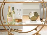 Gold Bar Cart with Wine Rack Halsted Mobile Cart Bar Carts Bar and Front Rooms