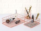 Gold Wire Chafing Dish Rack Storage Basket Copper Wire Bathroom Kitchen Shelves Makeup organiser