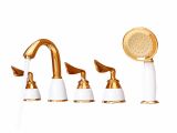 Good Quality Bathtubs 3 Handle Bathtub Faucet Polished Brass Sidespray Luxury