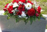 Gravesite Decorations Store Cemetery Memorial Day Headstone Saddle Memorial Floral Headstone