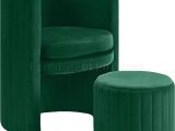 Green Accent Chair with Ottoman Selena Accent Chair & Ottoman 555 In Green Velvet by Meridian