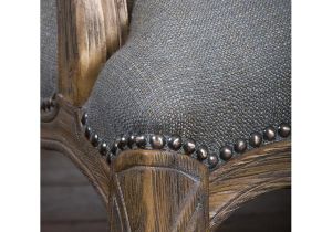 Grey Accent Chair with Nailhead Trim Willa Grey French Style Mahogany Arm Chair with Nailhead Trim