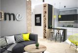 Grey and Yellow Living Room Ideas Projekt Mieszkania W Warszawie Salon Styl Industrialny ZdjÄcie
