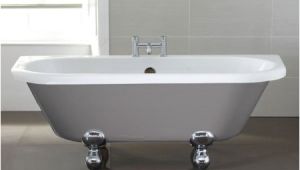 Grey Freestanding Bathtub April Kildwick Back to Wall Freestanding Bath In Dove Grey