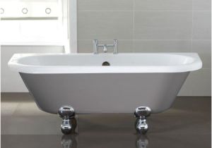 Grey Freestanding Bathtub April Kildwick Back to Wall Freestanding Bath In Dove Grey