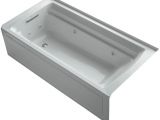 Grey Whirlpool Bathtub Kohler Archer 6 Ft Acrylic Left Drain Rectangular Alcove