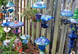Hand Blown Glass Garden Art Donna S Art at Mourning Dove Cottage Whimsical Garden Lamps and